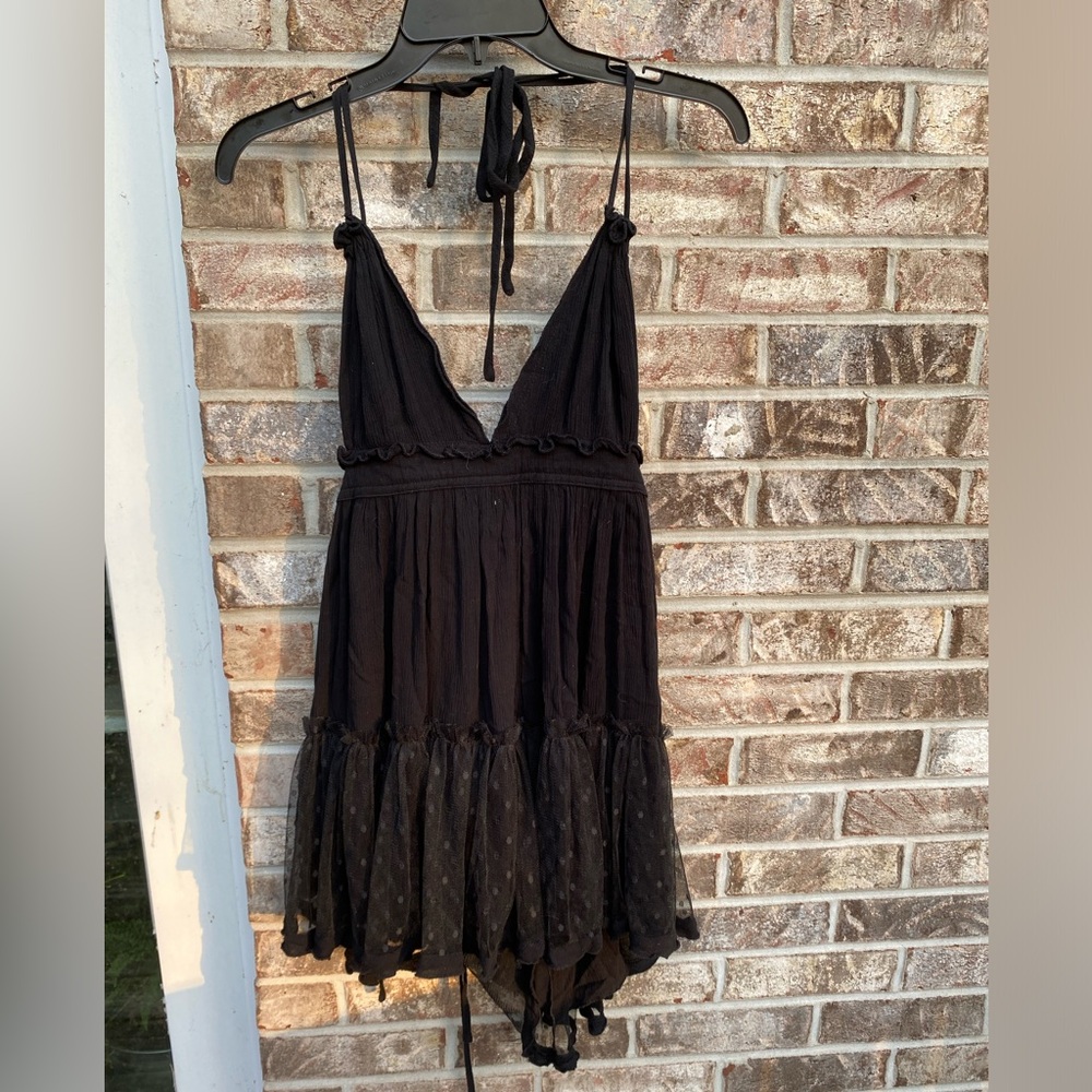 BellanBlue Black Halter Ruffle Mesh Mini Dress - Picture 13 of 16